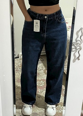 Koyu mavi Straight jean