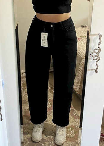 Siyah Straight jean