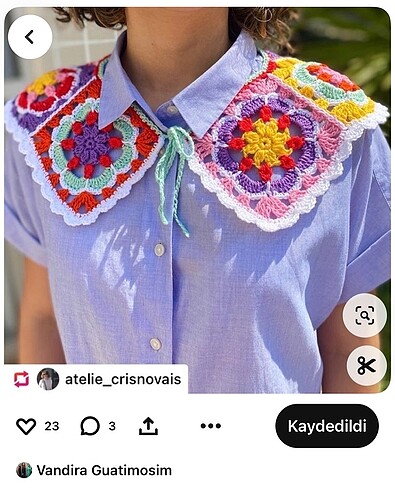 Renkli patchwork yakalık/ yaka