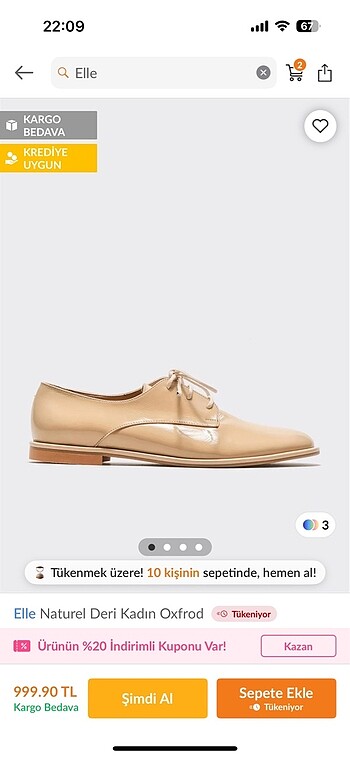 Elle oxford ayakkabı