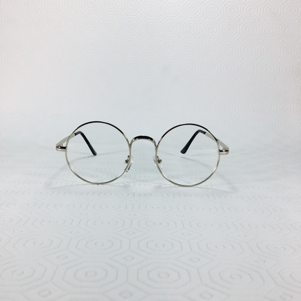 Gümüş Yuvarlak Çerçeve Optik Gözlük