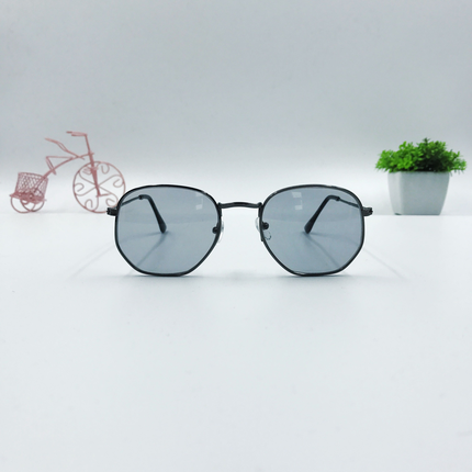 Diğer Füme Lens Altıgen Çerçeve Retro Gözlük