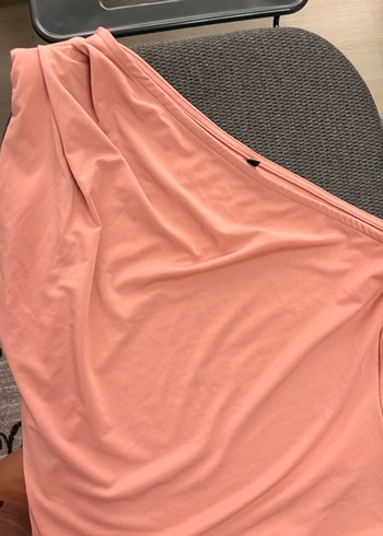 Pembe Drapeli Tek Omuzlu Kadın Mayo - Görsel 4