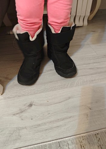 Kız Çocuk Siyah Kauçuk Botlar Velcro - Görsel 2