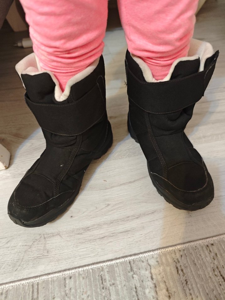 Kız Çocuk Siyah Kauçuk Botlar Velcro - Görsel 3