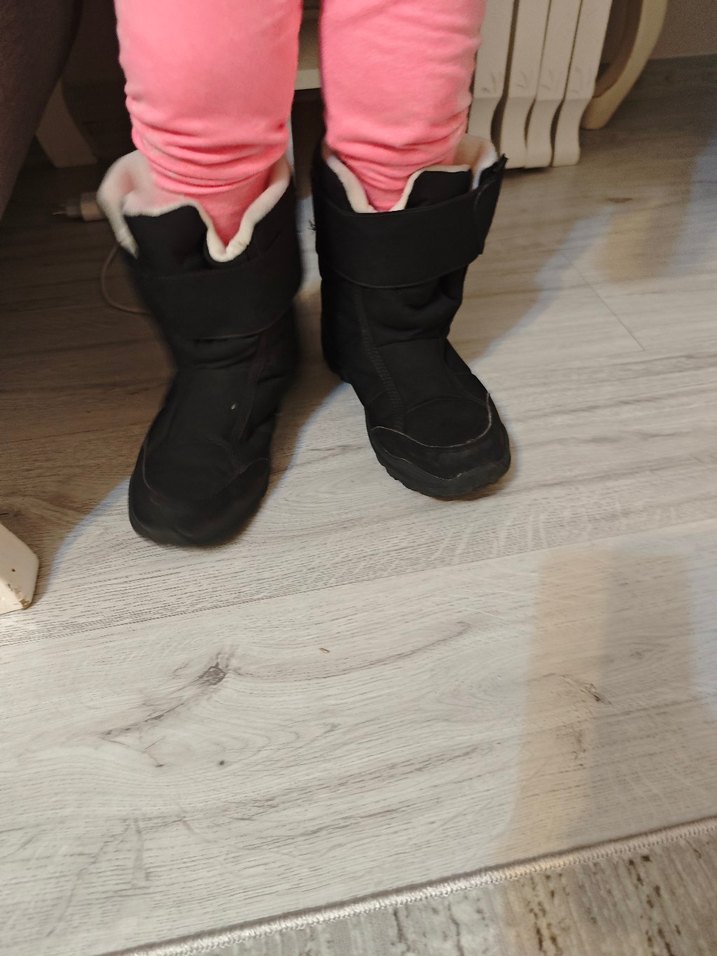 Kız Çocuk Siyah Kauçuk Botlar Velcro - Görsel 2