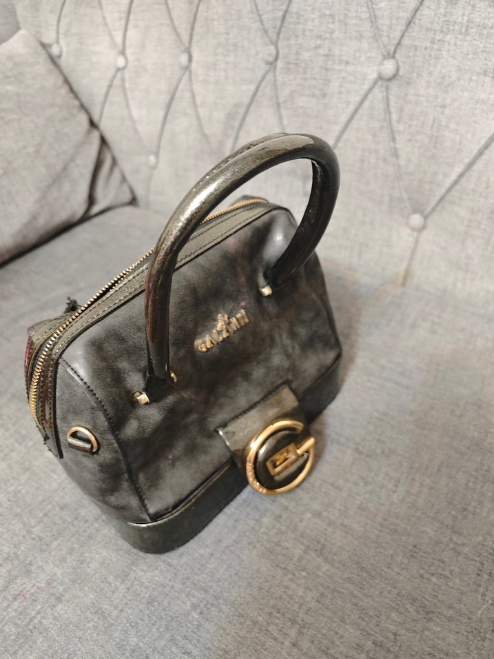 Siyah Deri Kadın El Çantası - Galanti - Görsel 3