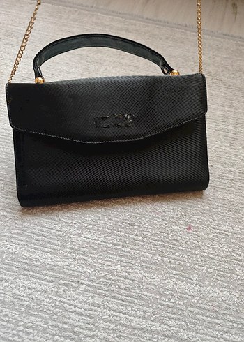 Siyah Zincir Detaylı Kadın Portföy Çanta - Görsel 2