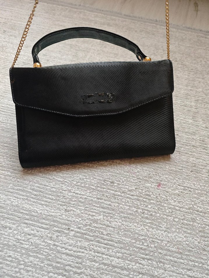 Siyah Zincir Detaylı Kadın Portföy Çanta - Görsel 2