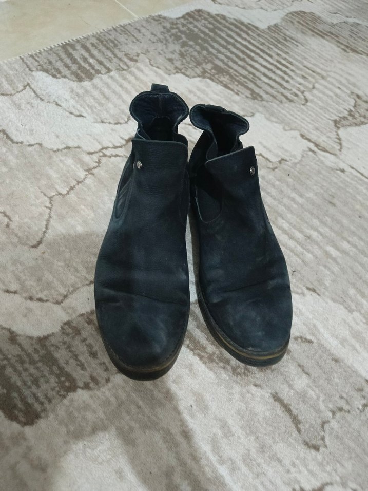 Siyah Süet erkek Bot, Tokalı, Kalın Topuklu - Görsel 2