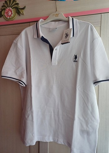 U.S. Polo Assn. Beyaz Erkek Polo Tişört