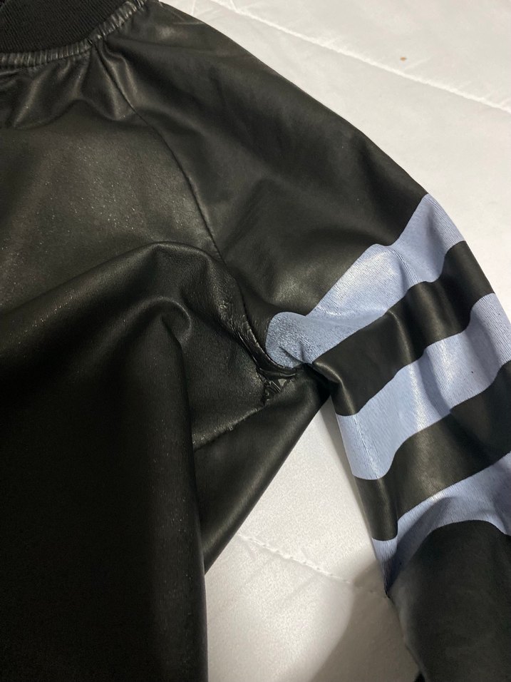 Parlak Siyah Kadın Deri Ceket - Görsel 2