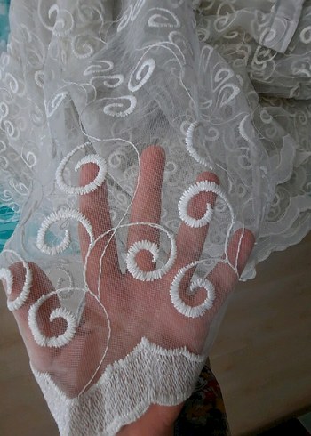 450 cm sık pile ekru Tül Perde - Görsel 2