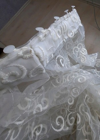 450 cm sık pile ekru Tül Perde - Görsel 5