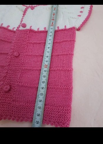 1 yaş el örgüsü kız çocuk yeleği - Görsel 3