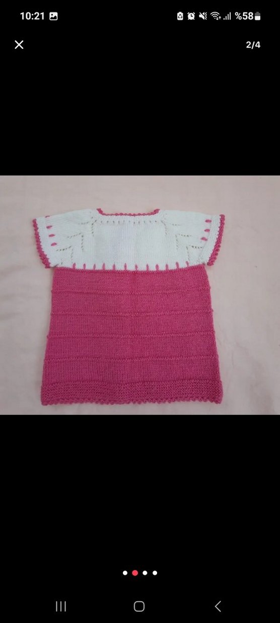 1 yaş el örgüsü kız çocuk yeleği - Görsel 2