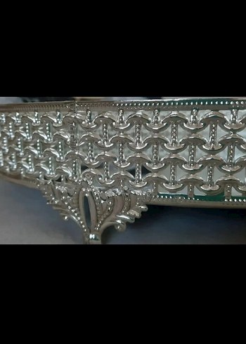 Aynalı, ovaj büyük boy sunum tepsisi - Görsel 3