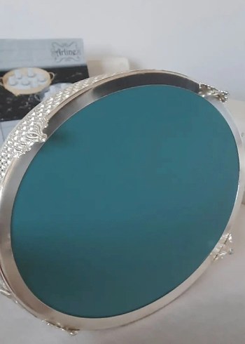 Aynalı, ovaj büyük boy sunum tepsisi - Görsel 4