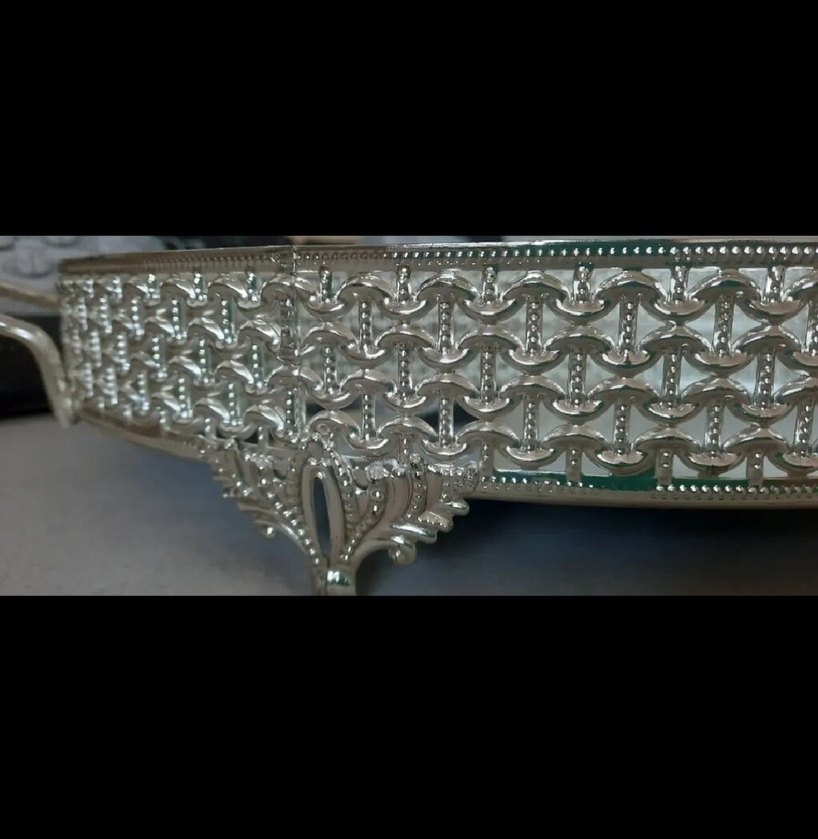 Aynalı, ovaj büyük boy sunum tepsisi - Görsel 3