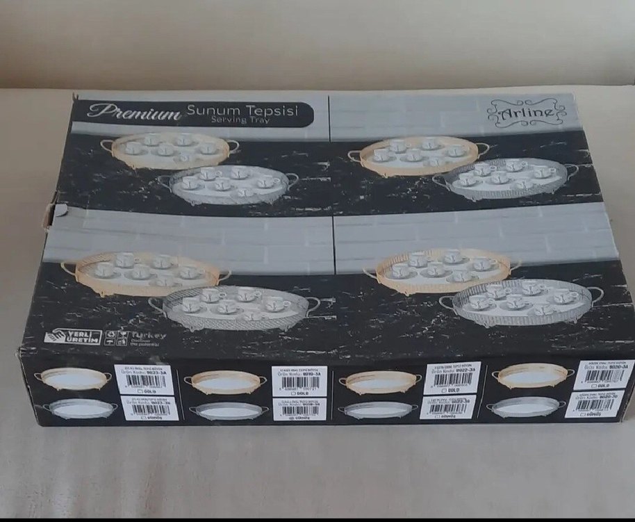 Aynalı, ovaj büyük boy sunum tepsisi - Görsel 2