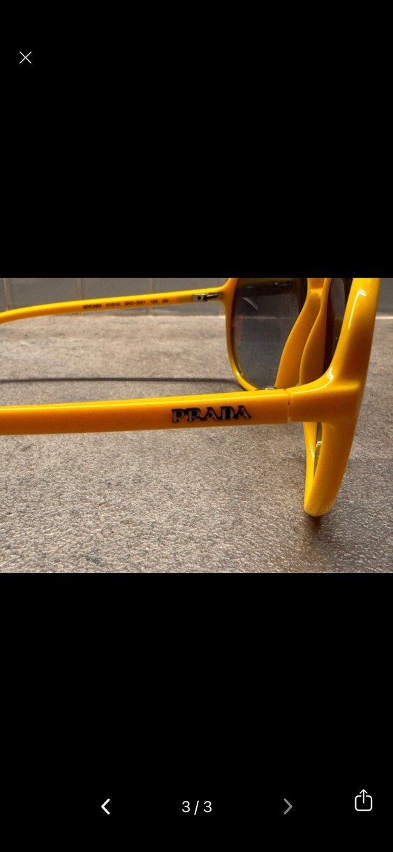 Prada Sarı Retro Kadın Güneş Gözlüğü - Görsel 3