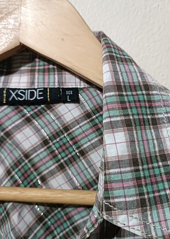 Ekose Desenli Düğmeli Kadın Gömlek - Görsel 3