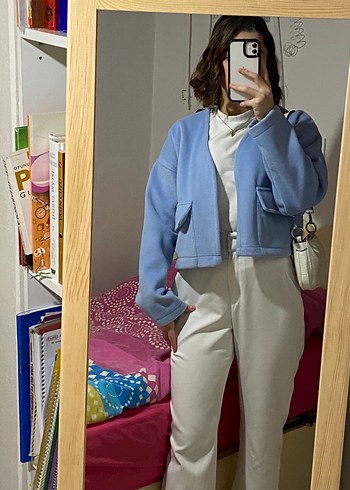 Zara Mavi Midi Ceket