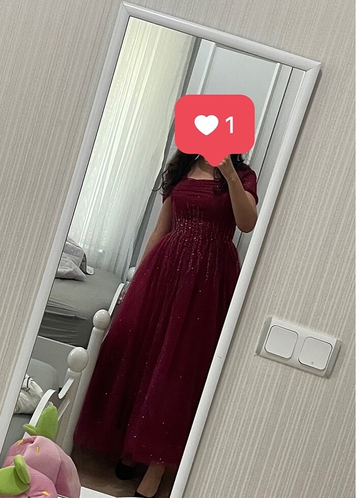 Özel tasarım simli abiye elbise - Görsel 4