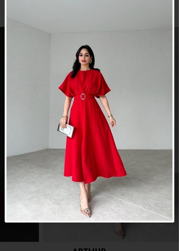 Kırmızı elbise mooibutik - Görsel 2