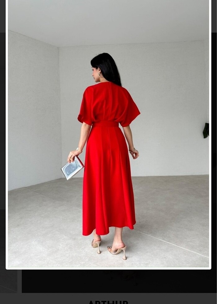 Kırmızı elbise mooibutik - Görsel 3