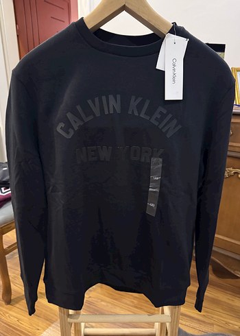 Calvin Klein Siyah Bisiklet Yaka Erkek Sweatshirt Amerikadan