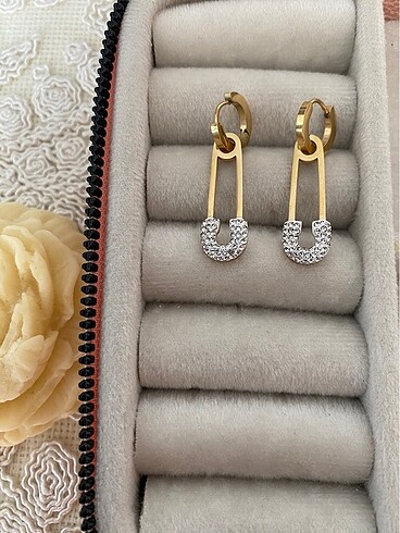 Çelik gold küpe
