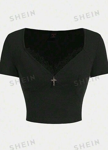 Y2k gothic Shein bluz tshirt crop top