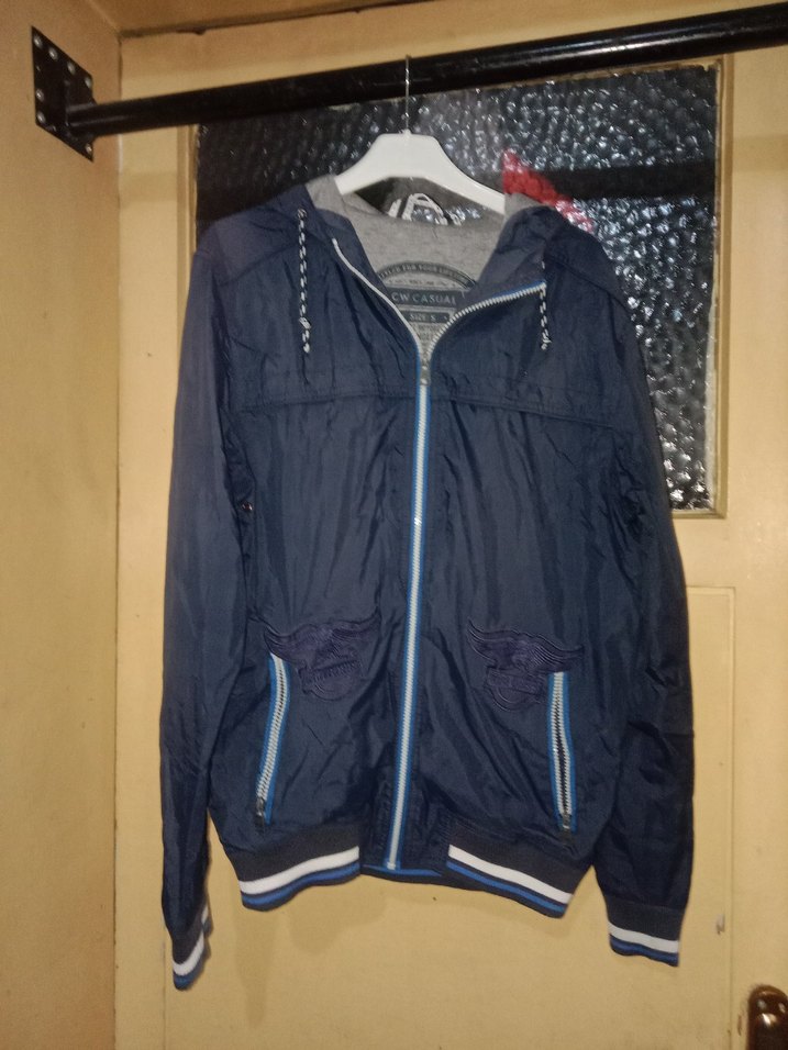 Erkek Lacivert Kapüşonlu Fermuarlı Ceket - Görsel 2