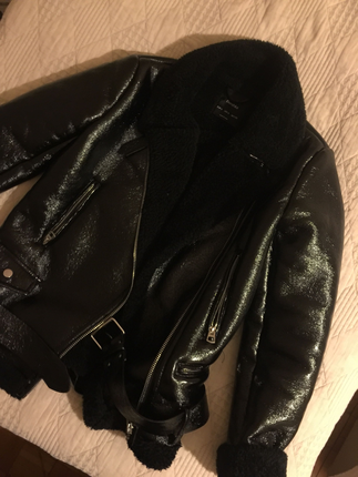 Parlak biker mont