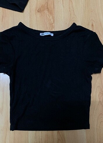 Zara siyah bluz crop