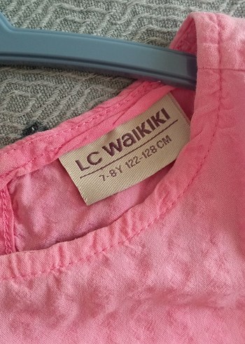 LC Waikiki Pembe Kız Çocuk Fırfırlı Keten Elbise
