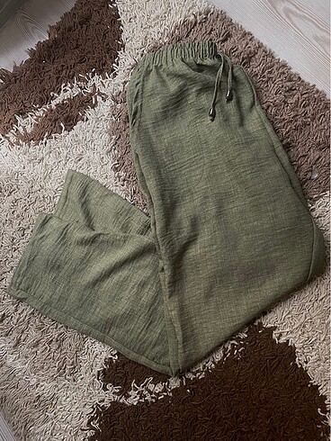 Haki keten pantolon