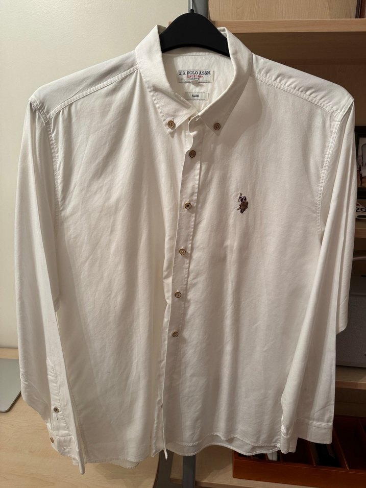 U.S Polo Erkek Beyaz Uzun Kollu Gömlek - Görsel 4