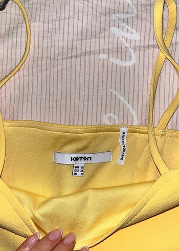 s Beden Sarı Mini Street Wear crop top