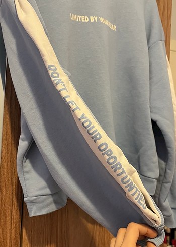 Açık mavi Baskılı Kadın Sweatshirt - Görsel 3