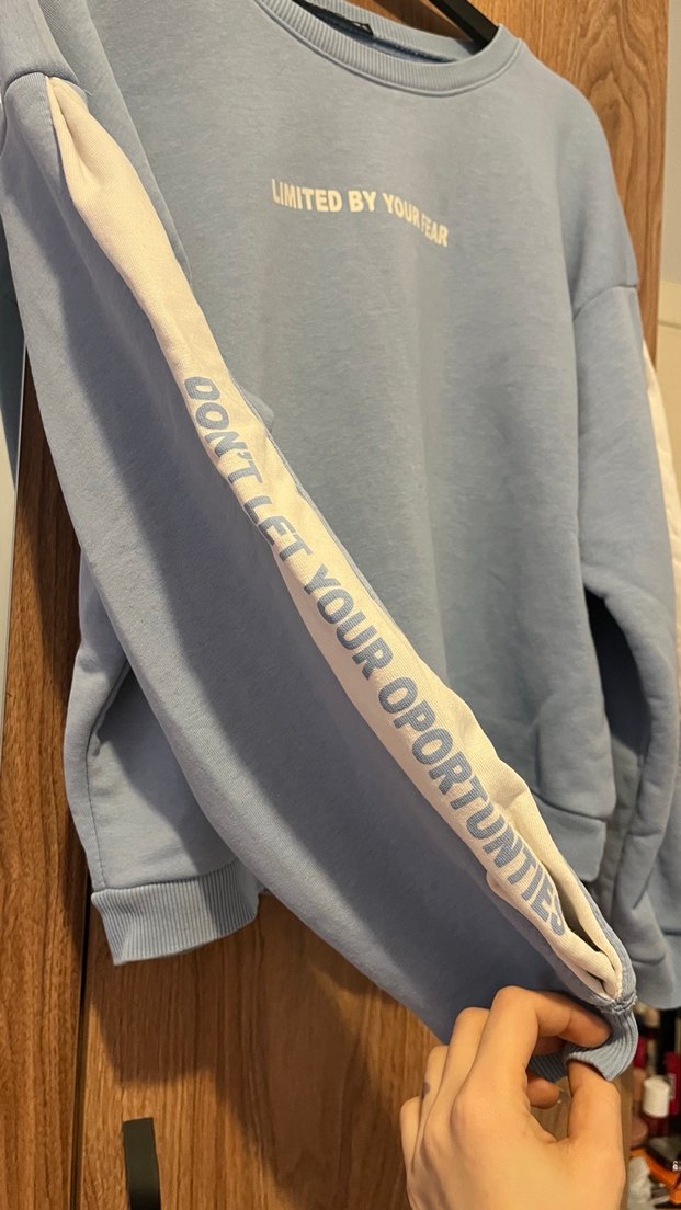 Açık mavi Baskılı Kadın Sweatshirt - Görsel 3