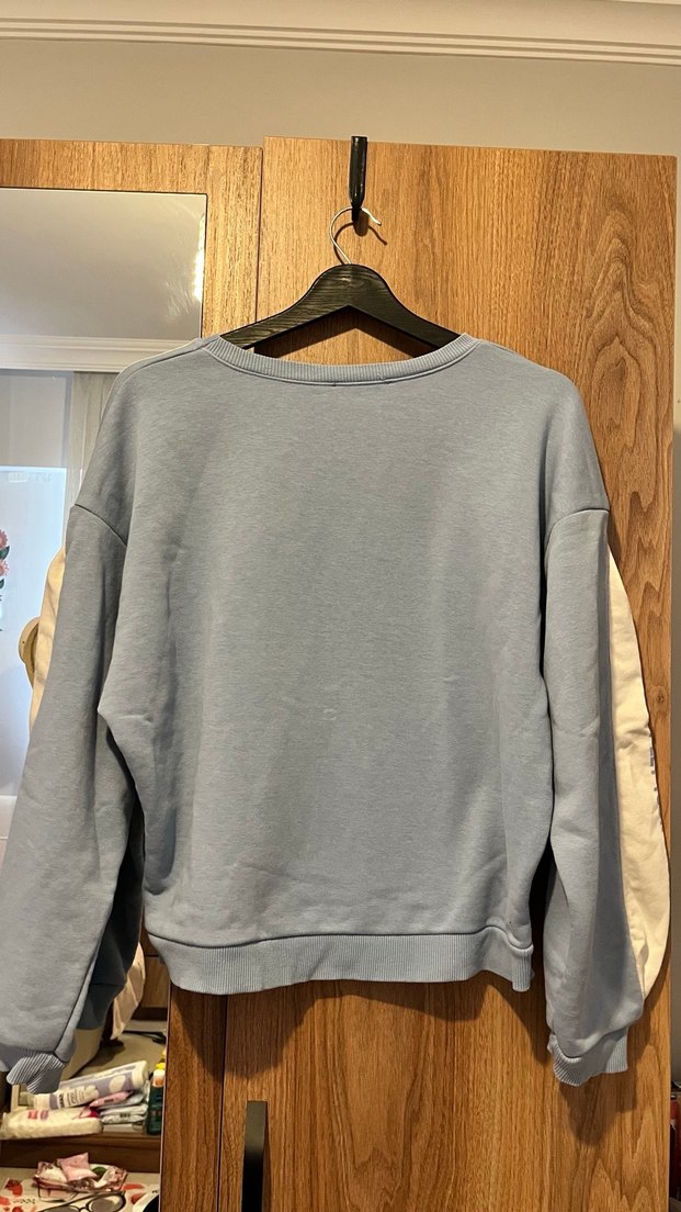 Açık mavi Baskılı Kadın Sweatshirt - Görsel 5