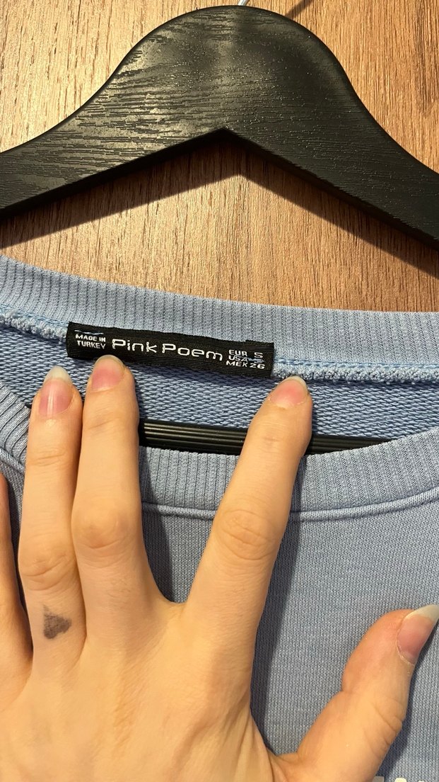 Açık mavi Baskılı Kadın Sweatshirt - Görsel 4