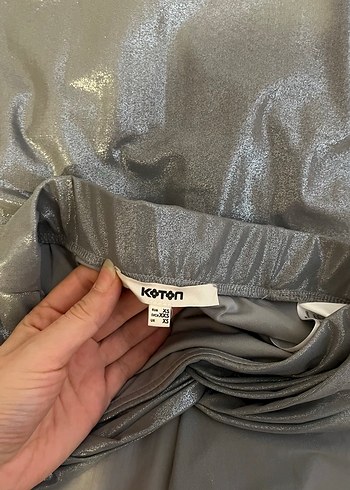 Gri Drapeli Uzun Kadın Etek - Görsel 5