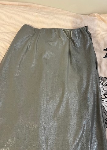 Gri Drapeli Uzun Kadın Etek - Görsel 7