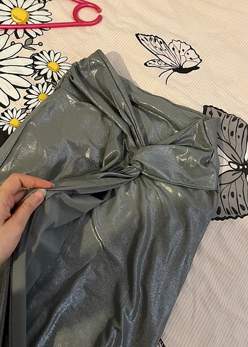 Gri Drapeli Uzun Kadın Etek - Görsel 9