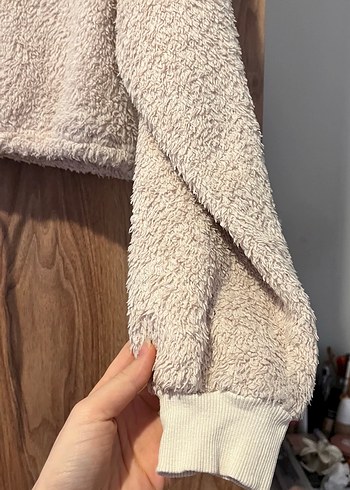 Bej Kadın Triko Sweatshirt - Görsel 5