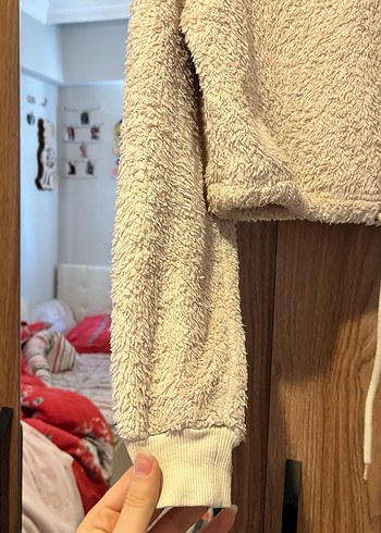 Bej Kadın Triko Sweatshirt - Görsel 4