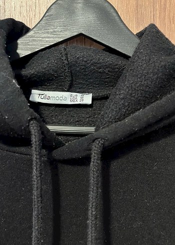 Siyah Kapüşonlu Baskılı Kadın Sweatshirt - Görsel 4